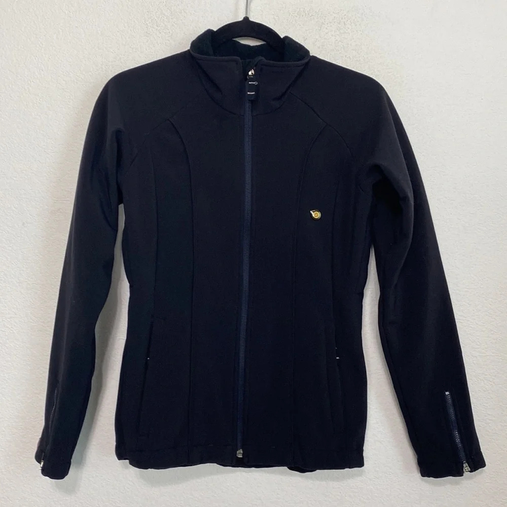 Bonfire Snowboarding Company Black Collared Long Sleeve Full Zip Jacket Size S/M